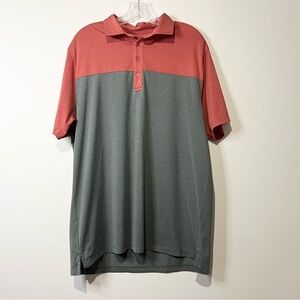 Men’s Zyia Active Performance Capistrano Clubhouse Polo Pink Gray Breathable